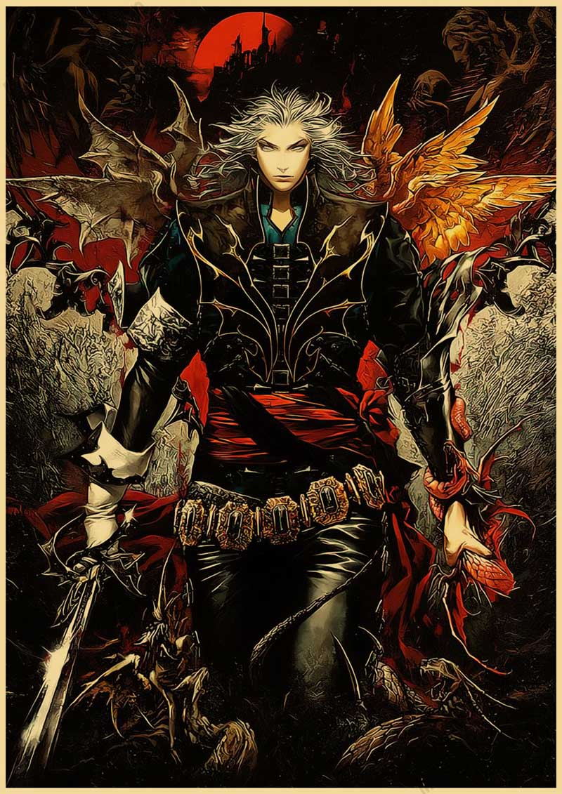 Anime Castlevania Vintage Posters Retro Kraft Paper Wall Art Painting Pictures for Home Decor Room Decoration 12 - Castlevania Merch