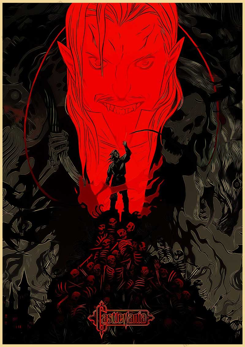Anime Castlevania Vintage Posters Retro Kraft Paper Wall Art Painting Pictures for Home Decor Room Decoration 16 - Castlevania Merch