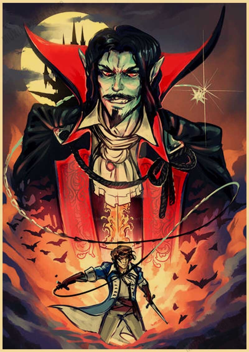 Anime Castlevania Vintage Posters Retro Kraft Paper Wall Art Painting Pictures for Home Decor Room Decoration 2 - Castlevania Merch