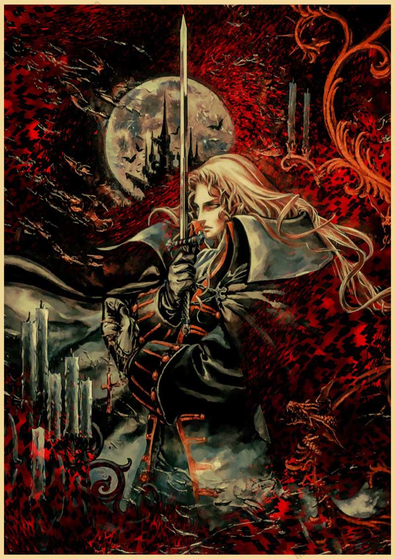 Anime Castlevania Vintage Posters Retro Kraft Paper Wall Art Painting Pictures for Home Decor Room Decoration 24 - Castlevania Merch