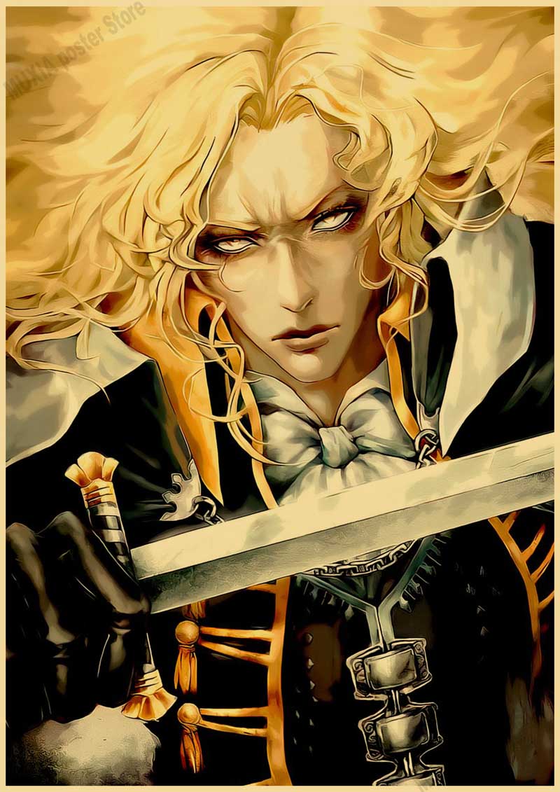 Anime Castlevania Vintage Posters Retro Kraft Paper Wall Art Painting Pictures for Home Decor Room Decoration 8 - Castlevania Merch
