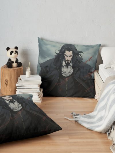 Netflix Castlevania Dracula Vampire Gothic Horror Castle Netflix Anime Throw Pillow Official Castlevania Merch