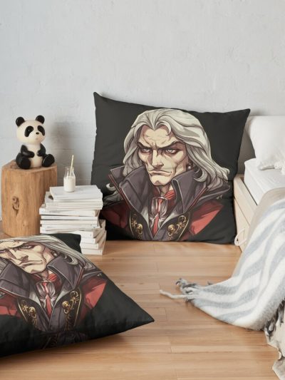 Alucard - Netflix Castlevania Animated Series Character Fanart Throw Pillow Official Castlevania Merch