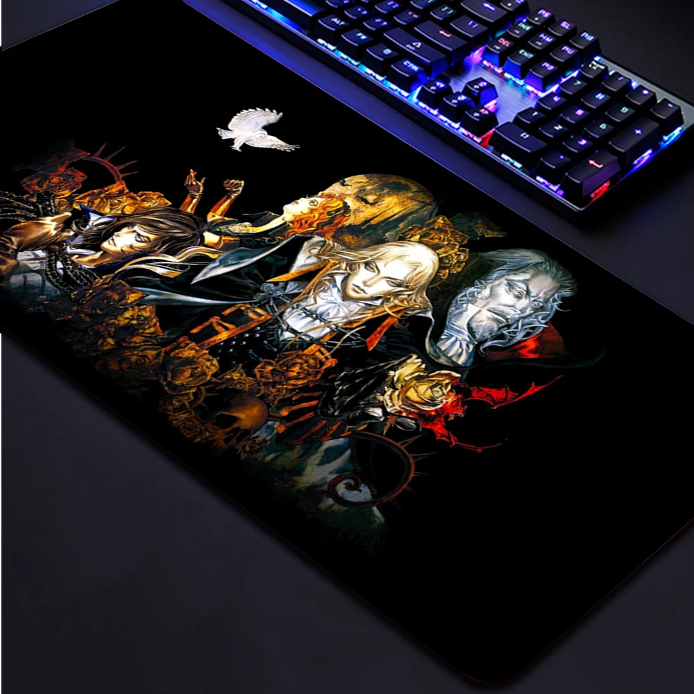 Gamer Desk Pad Varmilo Gaming Mouse Mats Castlevania Mausepad Gamers Accessories PC Gamer Cabinet Rug Mice 11 - Castlevania Merch