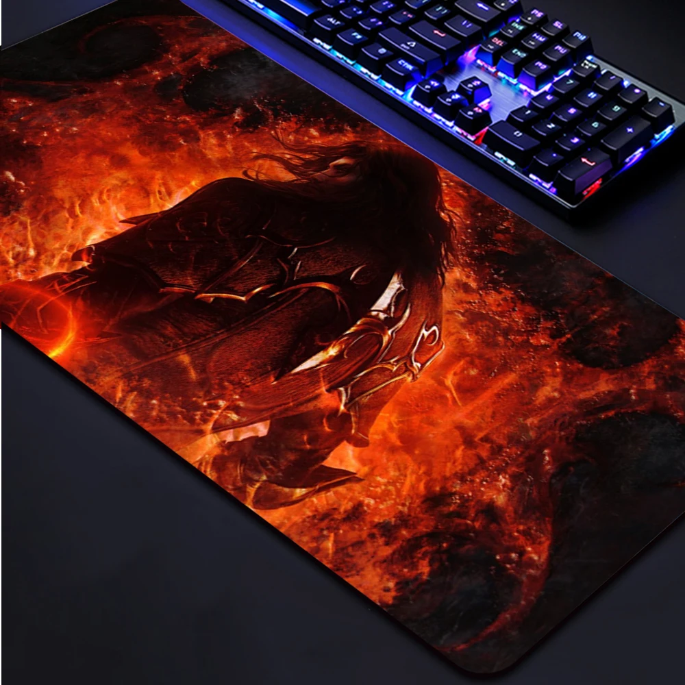 Gamer Desk Pad Varmilo Gaming Mouse Mats Castlevania Mausepad Gamers Accessories PC Gamer Cabinet Rug Mice 14 - Castlevania Merch